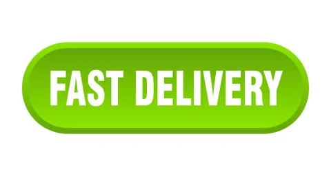 Fast delivery button. fast delivery rounded green sign. fast delivery Illustrazione stock
