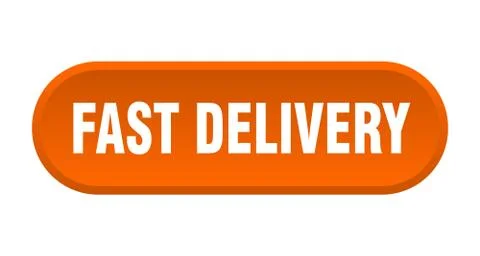 Fast delivery button. fast delivery rounded orange sign. fast delivery Illustrazione stock