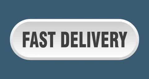 Fast delivery button. fast delivery rounded white sign. fast delivery Illustrazione stock