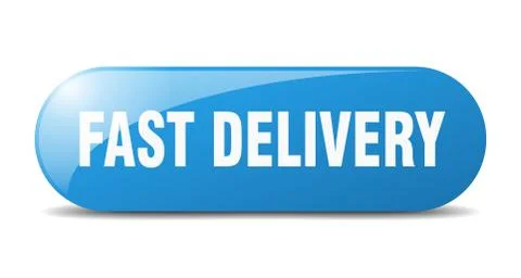 Fast delivery button. fast delivery sign. key. push button. Illustrazione stock