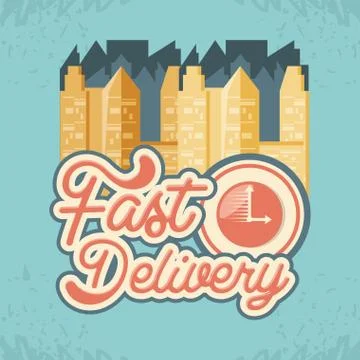 Fast delivery with chronometer travel vector ilustration Stock Illustration