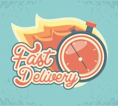 Fast delivery with chronometer travel vector ilustration Stock Illustration
