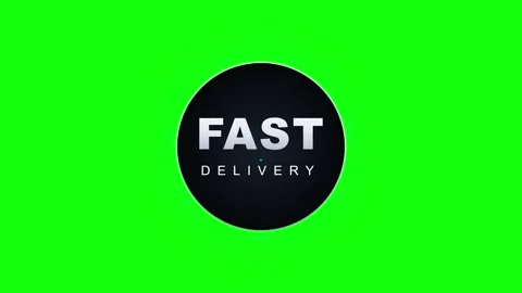 Fast delivery circular badge animation with green screen background, for ea.. 库存影片 344855298