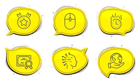 Fast delivery, Computer mouse and Artificial intelligence icons set. Ranking 스톡 일러스트