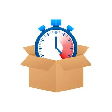 Fast delivery concept with box icon.Flat icon. Isometric vector Stock Illustration