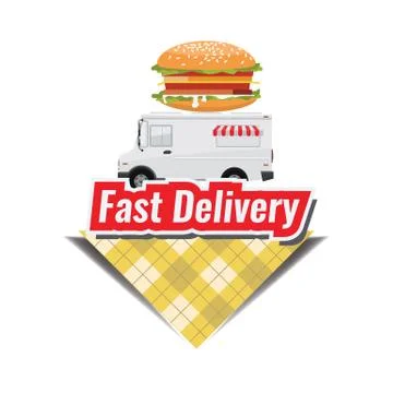 Fast Delivery concept Logo or icon with minimalism style. Flat and solid color イラスト素材