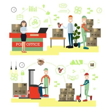 Fast delivery concept vector illustration in flat style Illustrazione stock