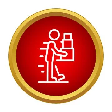 Fast delivery courier distributing packages icon concept イラスト素材