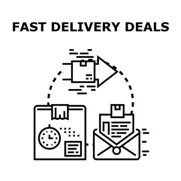 Fast delivery deals concept vector illustration Stock Illustration