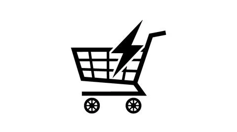 Fast Delivery E-Commerce and Flash Sale Shopping Cart Icon Stock Illustration