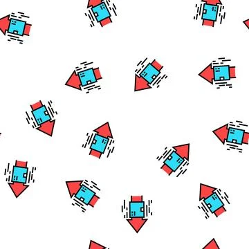 Fast delivery free shipping vector seamless pattern Stockillustratie
