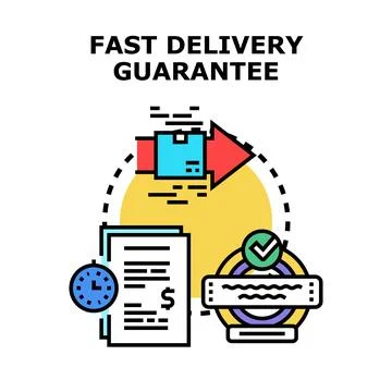 Fast delivery guarantee concept illustration for online shopping Stock Illustration
