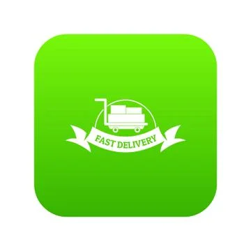 Fast delivery icon green Stock Illustration