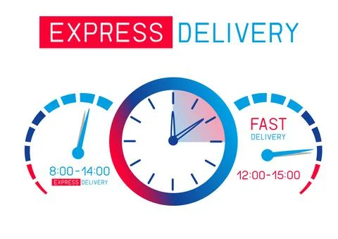 Fast delivery infographics speedometer Stock Illustration