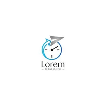 Fast Delivery Logistics Clock Logo Design for Shipping and Courier Services Stock Illustration