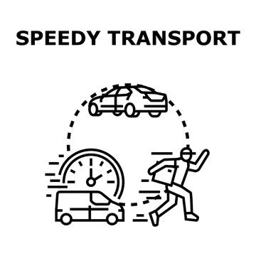 Fast delivery logistics system transporting goods quickly Stock Illustration