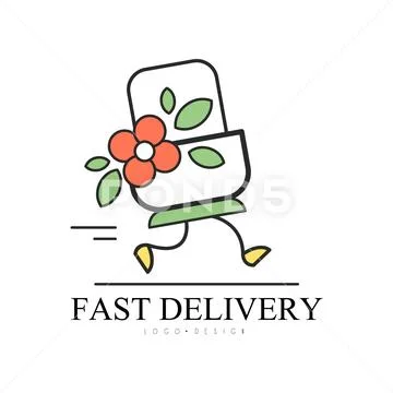 Fast delivery logo design, creative template for corporate identity, shop Stock Illustration