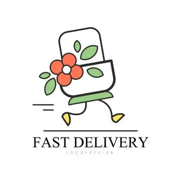 Fast delivery logo design, creative template for corporate identity, shop Stock Illustration