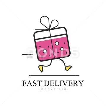Fast delivery logo design, creative template for corporate identity, delivery Stock Illustration