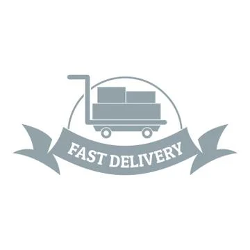 Fast delivery logo, simple gray style Illustrazione stock