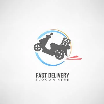 Fast Delivery Logo, Suitable For Delivery Service, Courier Ads, and Other, .. Illustrazione stock
