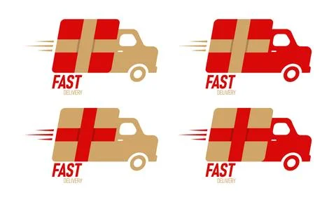 Fast Delivery Logo Template Design Vector, Emblem, Design Concept Stock Illustration