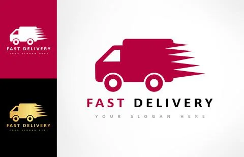 Fast delivery logo vector. Van design. Stock Illustration