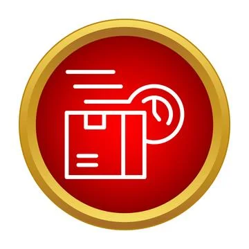 Fast delivery package with clock icon for express shipping Illustrazione stock