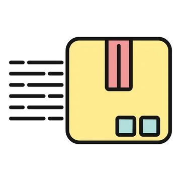 Fast delivery package shipping moving swiftly icon Stock Illustration
