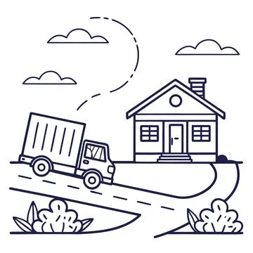 Fast Delivery Package Tracking Line Vector Icon Illustrazione stock