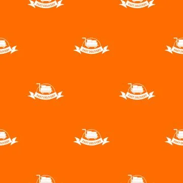 Fast delivery pattern vector orange Stock Illustration