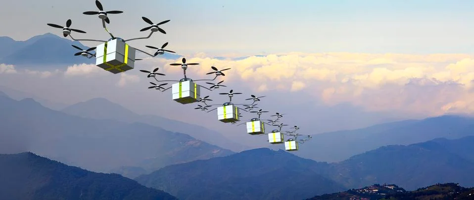 Fast delivery post package for adv or others purpose use Ilustração Stock