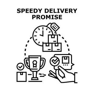 Fast delivery promise concept with efficiency and trust 스톡 일러스트