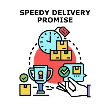 Fast delivery promise concept with efficiency and trust Stock Illustration