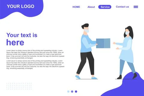 Fast delivery service by couriers with special handling Stock Illustration