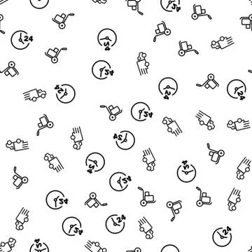 Fast Delivery Service Seamless Pattern Vector Stock Illustration