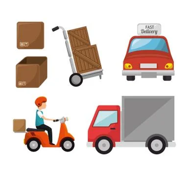 Fast delivery set icons Stockillustratie