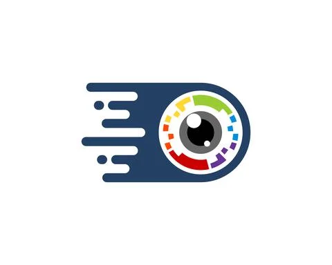 Fast delivery shape with pixels and lens camera inside Stock Illustration