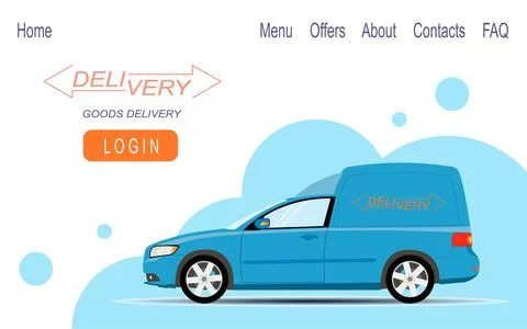 Fast delivery of small-sized cargo. Web banner design. Stock Illustration