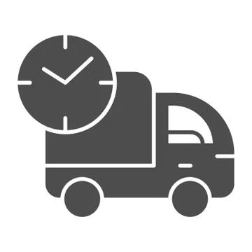 Fast delivery solid icon. Car delivery express vector illustration isolated on Stock Illustration