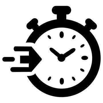 Fast delivery stopwatch clock vector icon Stock Illustration