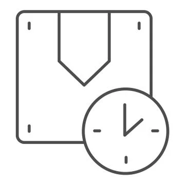 Fast delivery thin line icon. Timely delivery vector illustration isolated on イラスト素材