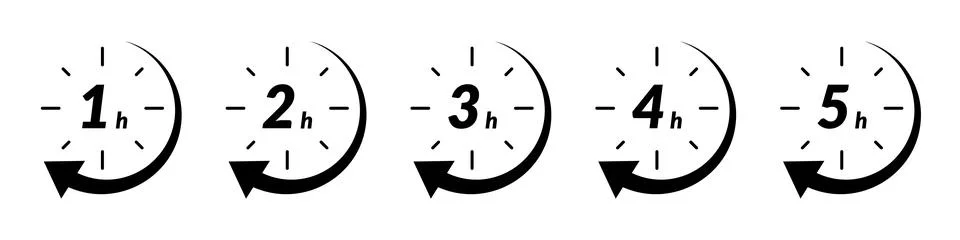 Fast delivery time icon with clock and arrow. for sale, offer, and discount.. Stock Illustration