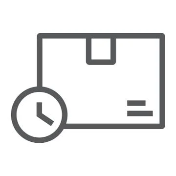 Fast delivery time line icon, logistic and delivery service, package box with Illustrazione stock