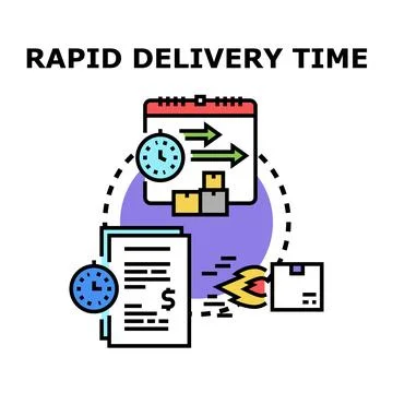 Fast delivery time process icon concept Stock Illustration