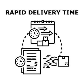 Fast delivery time process icon concept Stock Illustration