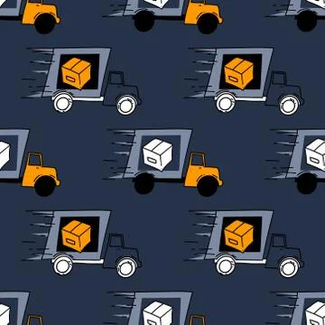 Fast delivery truck seamless pattern イラスト素材