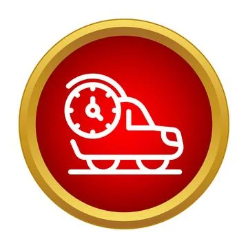 Fast delivery van with clock icon symbol Stock Illustration