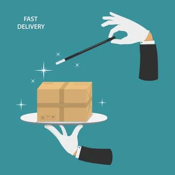 Fast delivery vector conceptual illustration. Stock Illustration