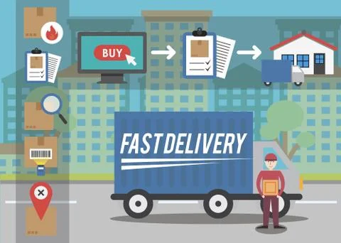 Fast Delivery Vector Stock Illustration